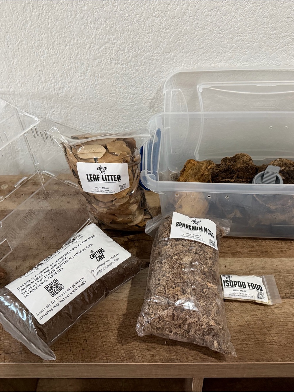 ISOPOD SETUP Reptile Leaf Litter & Sphagnum Moss Habitat Kit - Clear/Brown